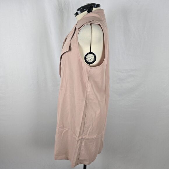 Shein Sleeveless Cardigan Women's 0XL Beige One Button Closure Long Length - Picture 14 of 16